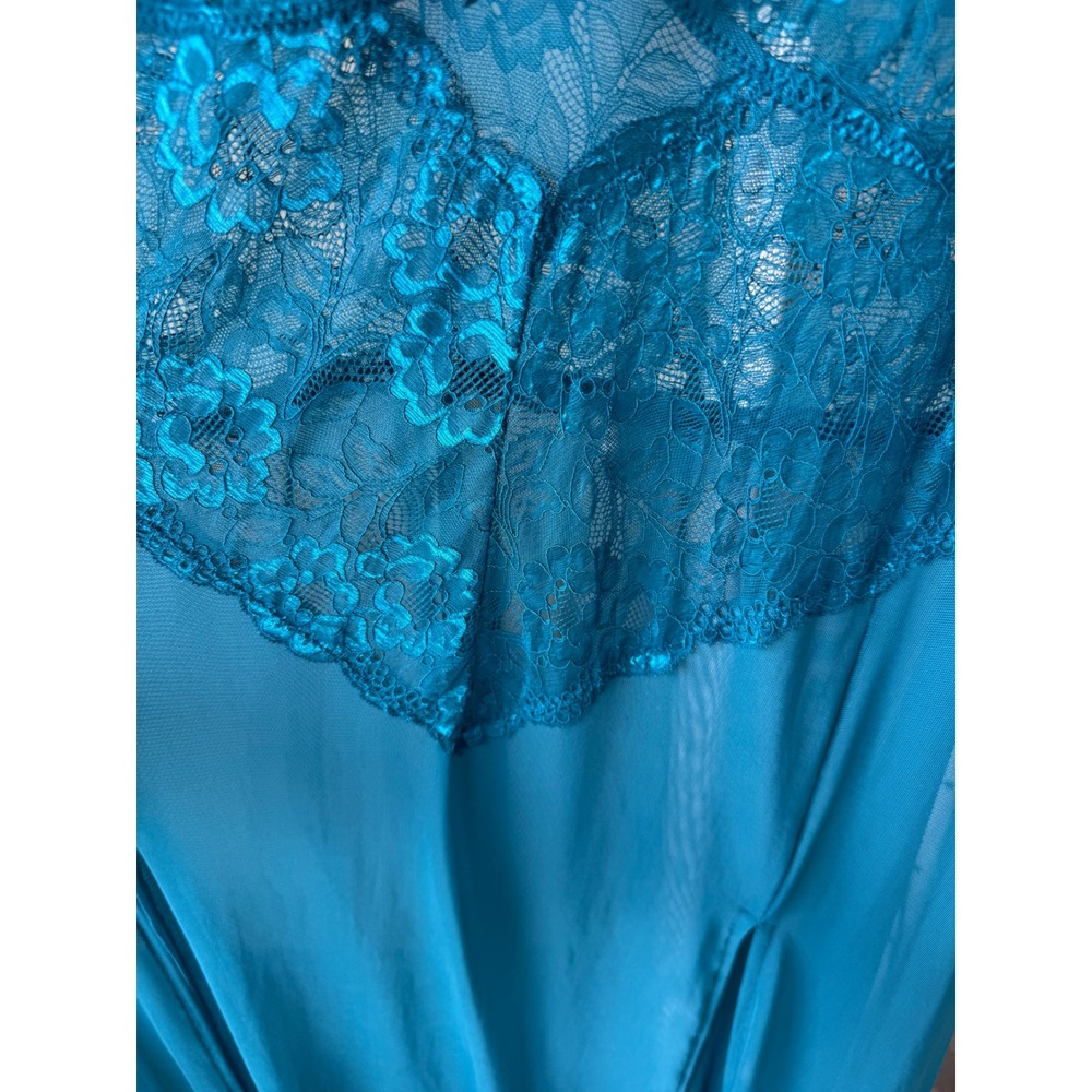 Avidlove Teal Lace Mesh Maxi Nightgown Lingerie Dress Plus Size 24W Whimsygoth - Picture 8 of 8